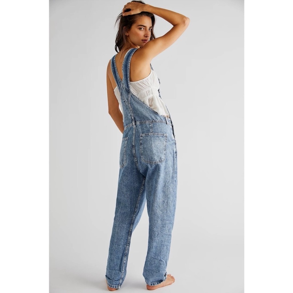 Free People Blue Denim Jeans Overalls - Picture 4 of 16